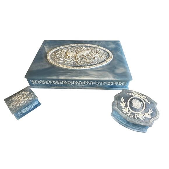 1970s Stone Incolay “Birds of Paradise” Cameo Box - Picture 9 of 9